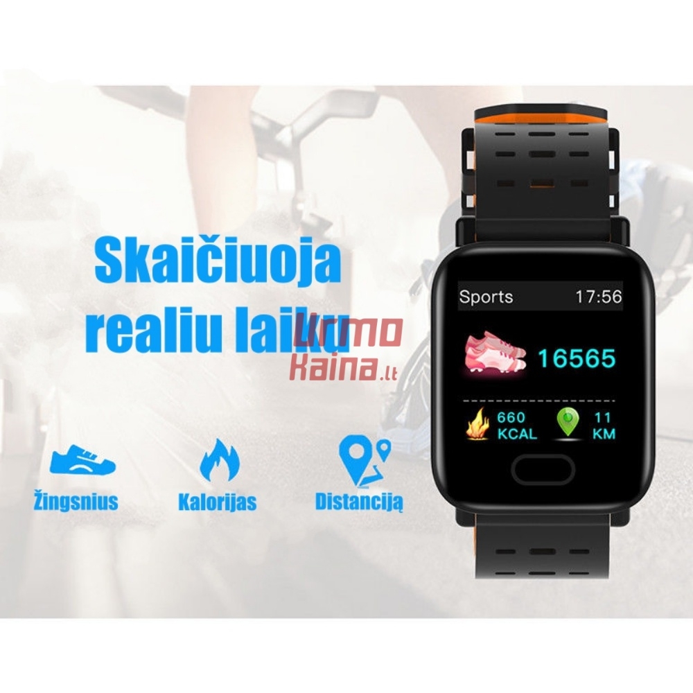 Išmanusis laikrodis su pulso ir spaudimo matuokliu H08